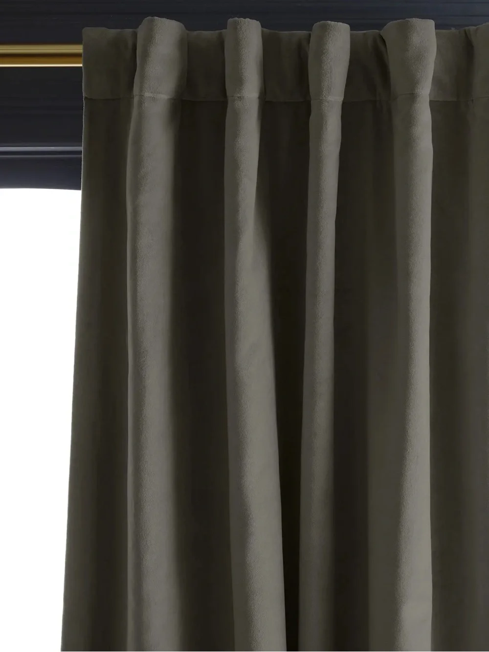 NWT QUINCE Set Of 2 48x96 Cotton Velvet True Blackout Curtains Light Grey 9242